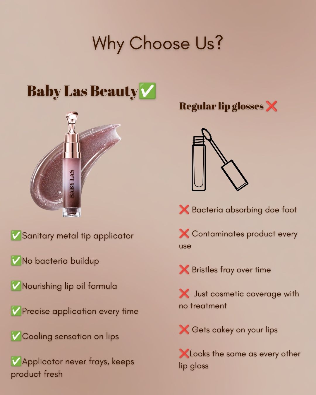 Baby Las Beauty Juicy Smooch Lip Oil – Chocolate Cookie